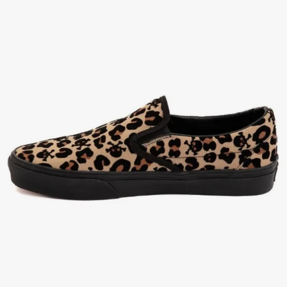 Vans Leopard/Skulls/Black/Tan Pattern Slip-Ons - Picture 3 of 5